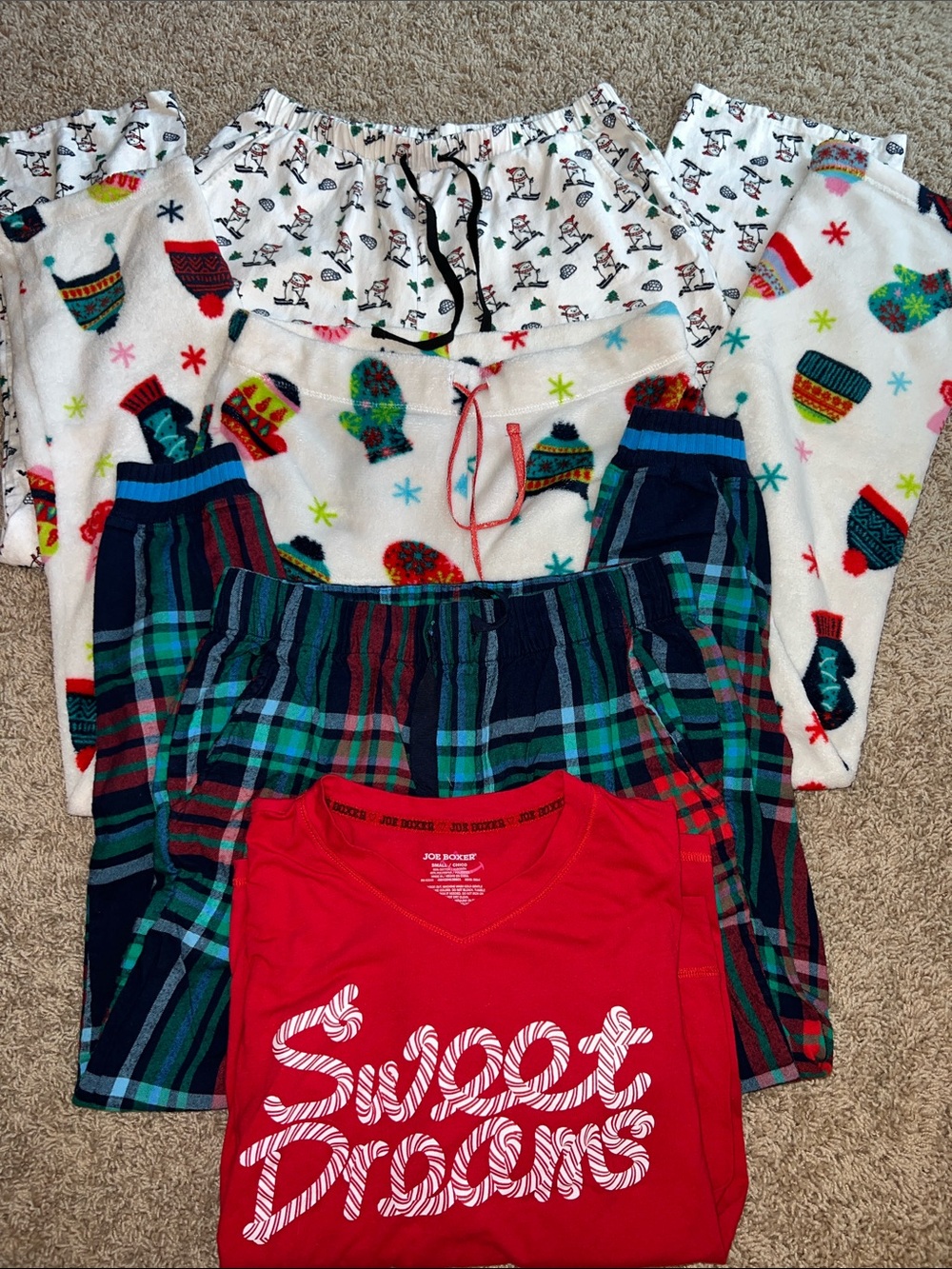 Holiday women's lounge pants and long sleeve top all size small